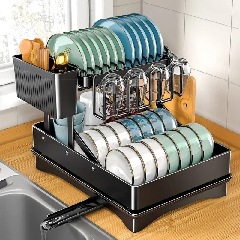 Dish Drying Rack with Drip Tray