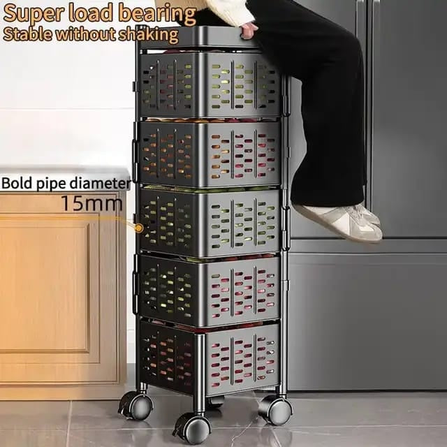 ️Heavy-duty 5Tier Square Multi-layer Basket