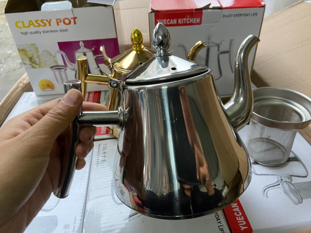 stainless steel teapot with infusion set, very suitable for ADT flowers, stove coffee pot, safe