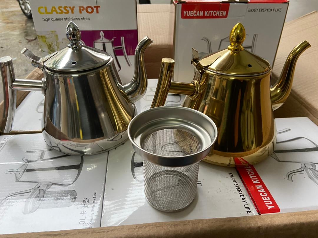 stainless steel teapot with infusion set, very suitable for ADT flowers, stove coffee pot, safe