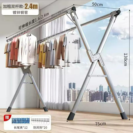 Foldable balcony Cloth rack