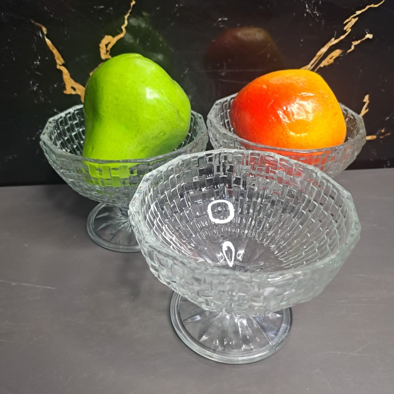 3pc set of ice-cream  glasses