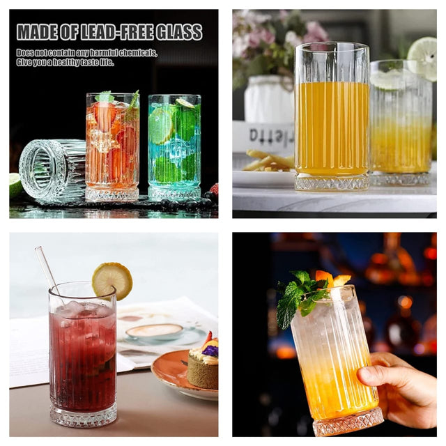  long Ribbed high end Glass,sip in style 