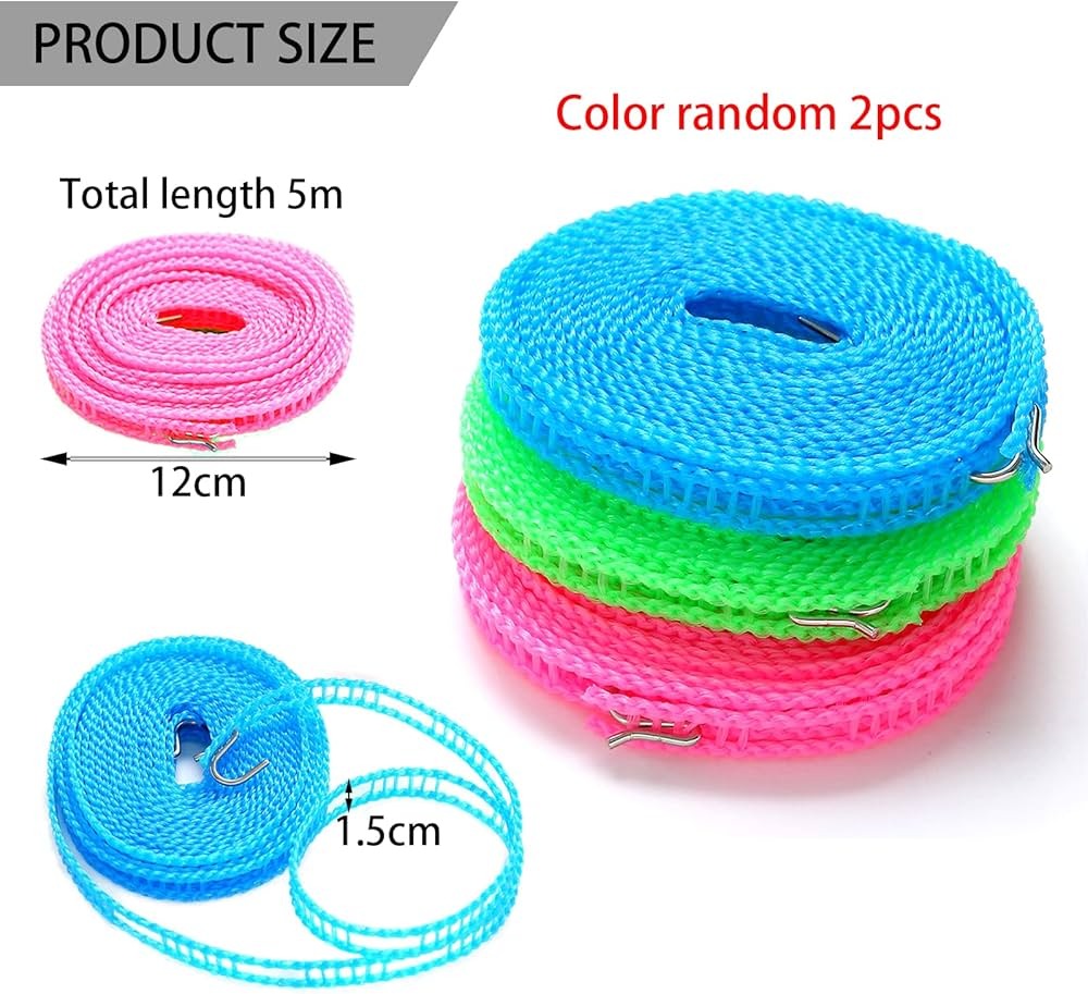 portable windproof non slip cloth line 5 meters