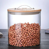 glass storage with airtight bamboo lid Heavy 7 liters