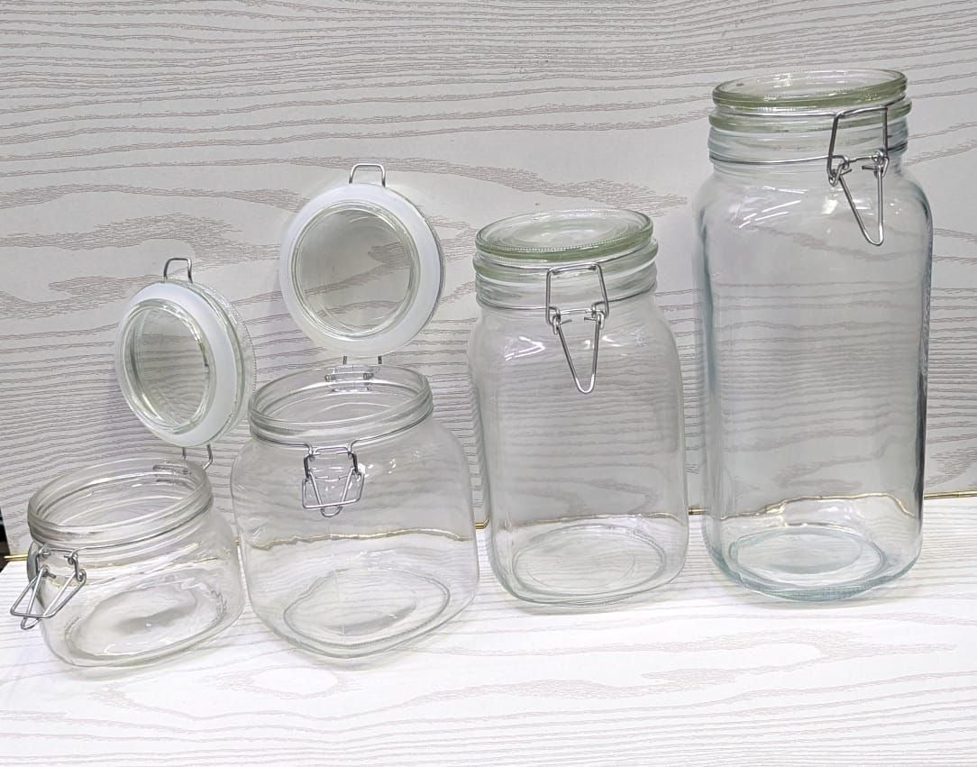 Air tight clip glass jar storage