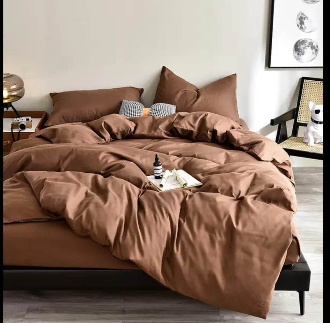 Plain High Quality Duvet Cover Set 4pc