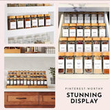 29pcs SET GLASS STORAGE SPICE  JARS WITH BAMBOO LID