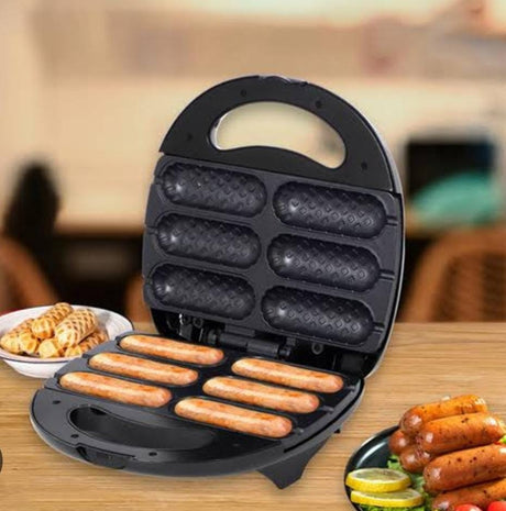 Electric Multifunction Breakfast Machine – 6pc Hot Dog, Sausage/Smokie Maker

Cooks Up to 6 Pieces at Once – Perfect for preparing hot dogs, sausages, or smokies quickly and evenly.

Non-Stick Heating Plates – Ensures easy food release and effortless cleaning.

Compact & Space-Saving Design – Ideal for kitchens, dorms, or quick breakfast setups.

Fast Heating Element – Heats up quickly to save time during busy mornings.
