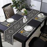 Bohemian Table Runner And Placemats Set Polyester Printed Floral Patterns Hand Washable Tablecloth For Dining Room Tables