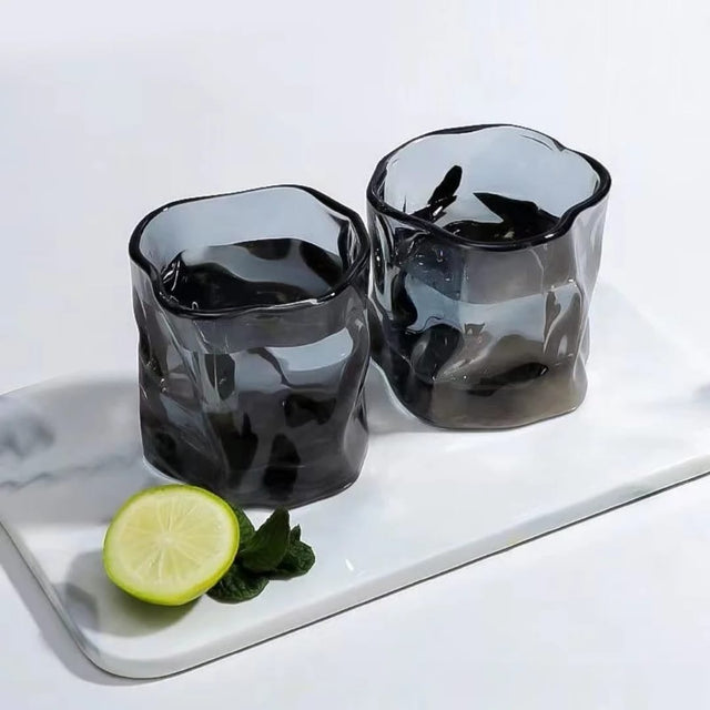 Glass Water Pitcher With Lid and 4pc Water Glasses 1500ml