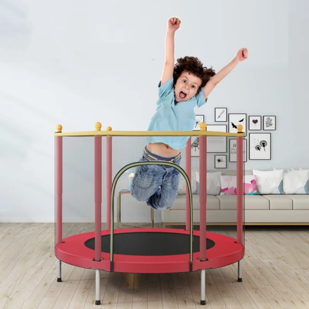 Indoor Trampoline with Safety Net and Safety Cushion Portable Trampoline