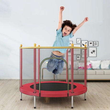 Indoor Trampoline with Safety Net and Safety Cushion Portable Trampolines