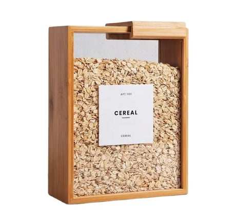 Bamboo Food Storage containers with magnetic lid.