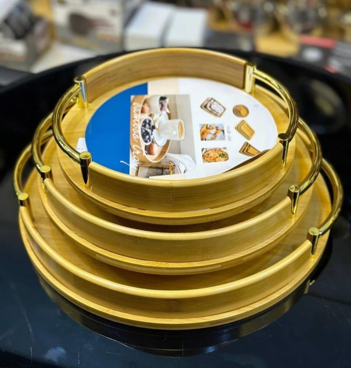 Multi-functional Bamboo Food storage Trays 3pcs