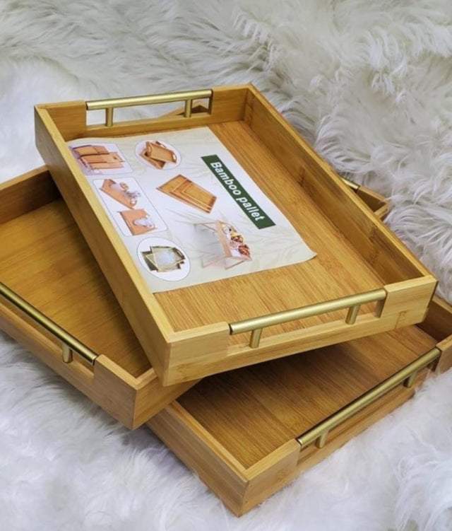 3pcs Multi-functional Bamboo Food storage Trays