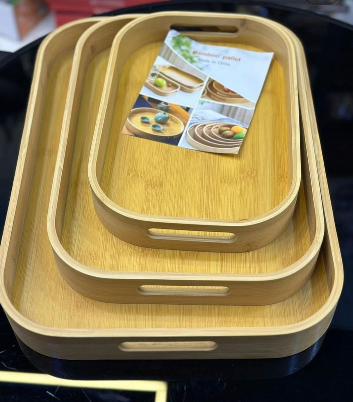 Multi-functional Bamboo Food storage Trays 3pcs