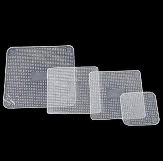 reusable silicon super stretch food cover 4pc