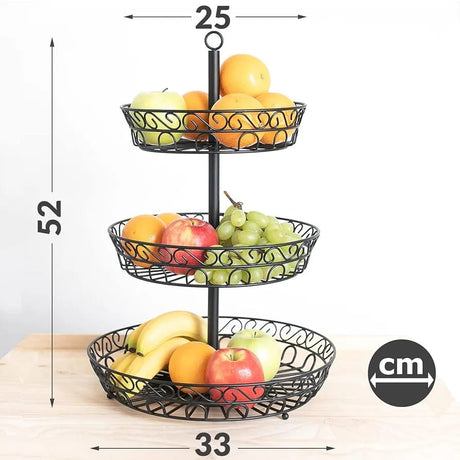 3 Layer Round Fruit Rack 