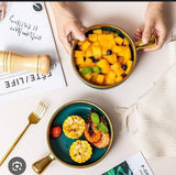 Porcelain Snack Bowl with Handle – Green

Made from high-quality porcelain, offering durability and a smooth finish.

Compact design with a convenient handle for easy serving and handling.

Green color adds a stylish pop to your tableware collection.

Size: 6cm x 5cm x 5cm – ideal for serving sauces, dips, nuts, or small snacks.