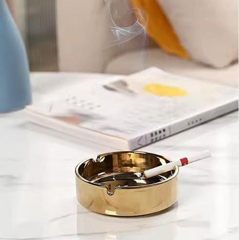 Ceramic Gold Ash Tray