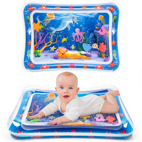Water Play Mat for Babies
Size: 69 x 50 x 8 cm

Stimulates tummy time and sensory development

Soft, inflatable, and leak-proof

Colorful floating shapes keep baby engaged

Easy to fill and fold — perfect for travel

Suitable for infants and toddlers