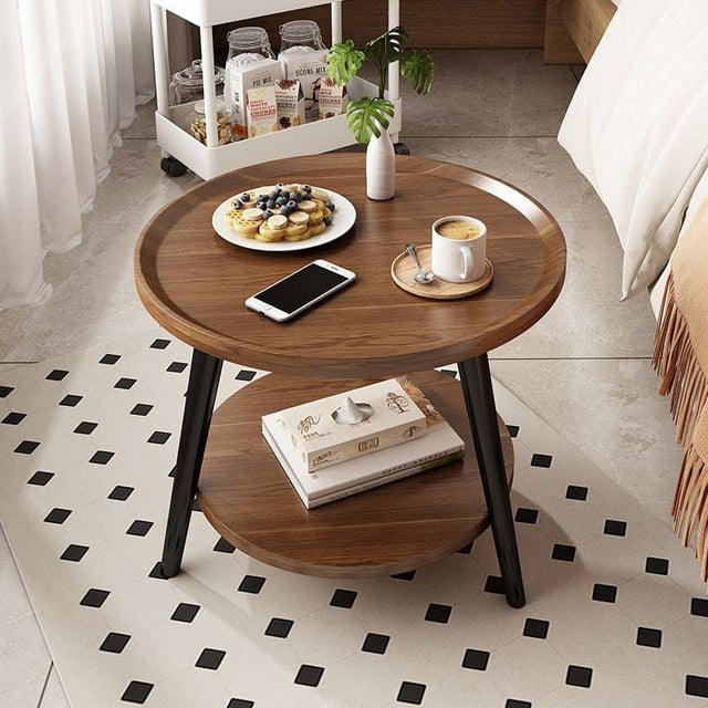 Bamboo  Round Coffee Table Nordic Minimalist Living Room Side Table