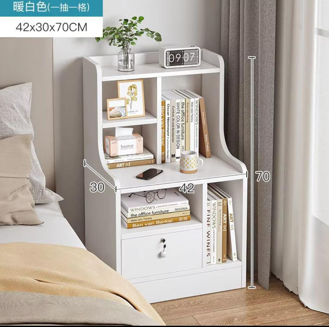 Bedside table with many partitions