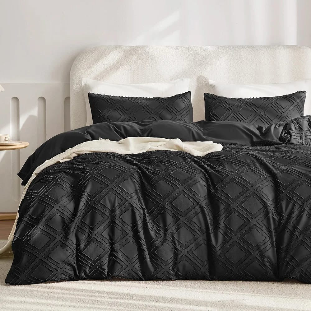 Luxury Tufted Wave Design Duvet cover set