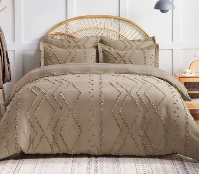 Luxury Tufted Wave Design Duvet cover set