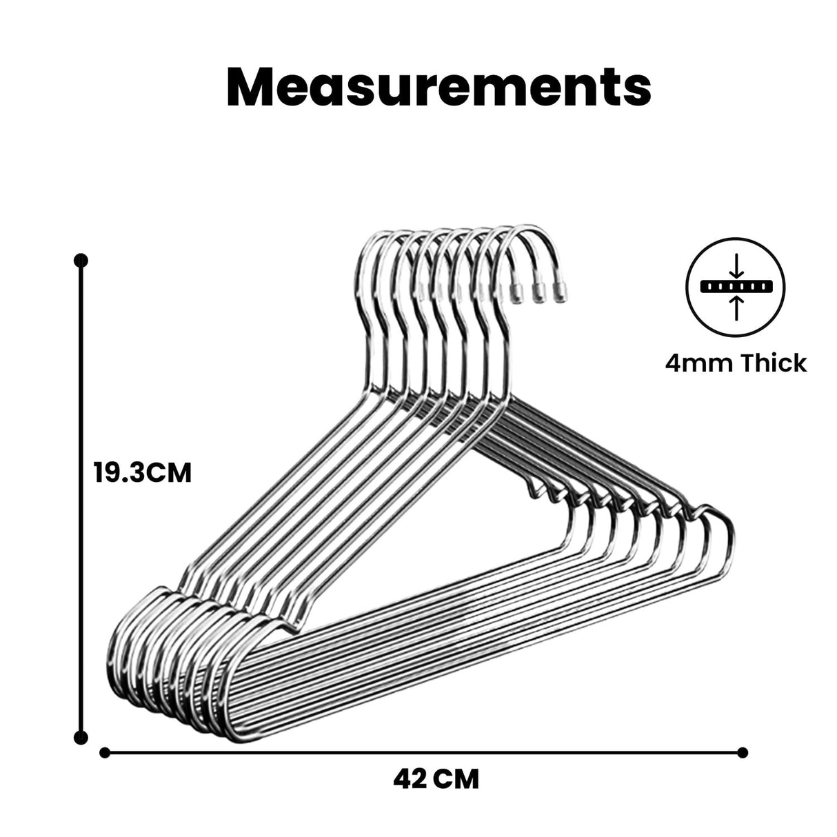 Strong Clothes Hanger Stainless Steel Drying Hanger 10PCS
