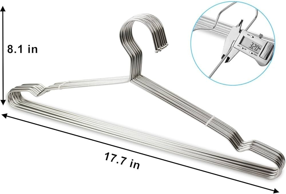 Strong Clothes Hanger Stainless Steel Drying Hanger 10PCS