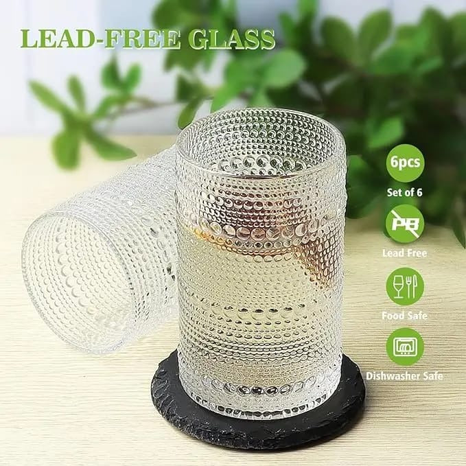 mbossed water/juice glass 6 pcs set E