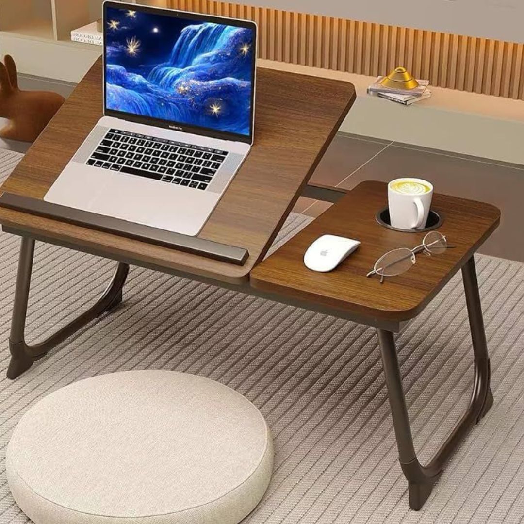 Adjustable Tilting Laptop Folding Table Stand Desk Bed Table with Foldable Legs
