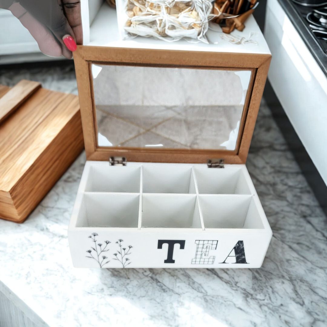 wooden teabag / coffee organizer  6compartments