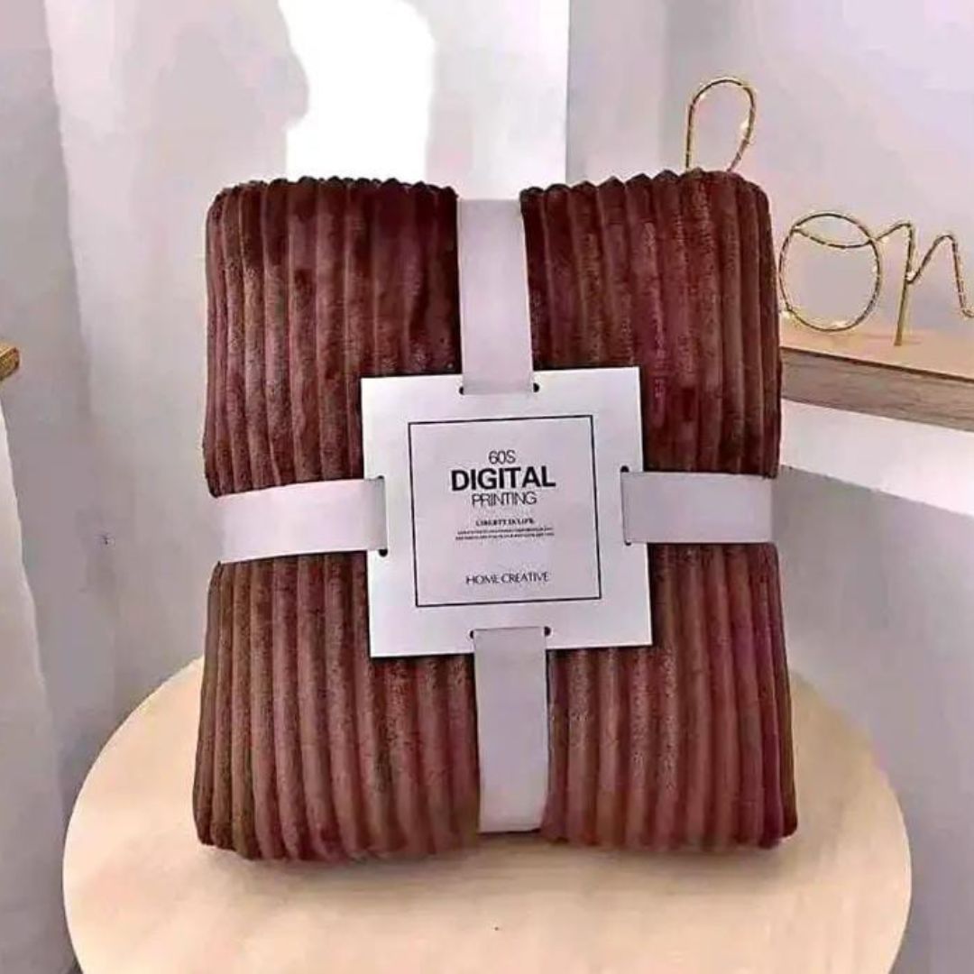 Super Soft Warm Velvet/Ribbed Fleece Throw Blankets