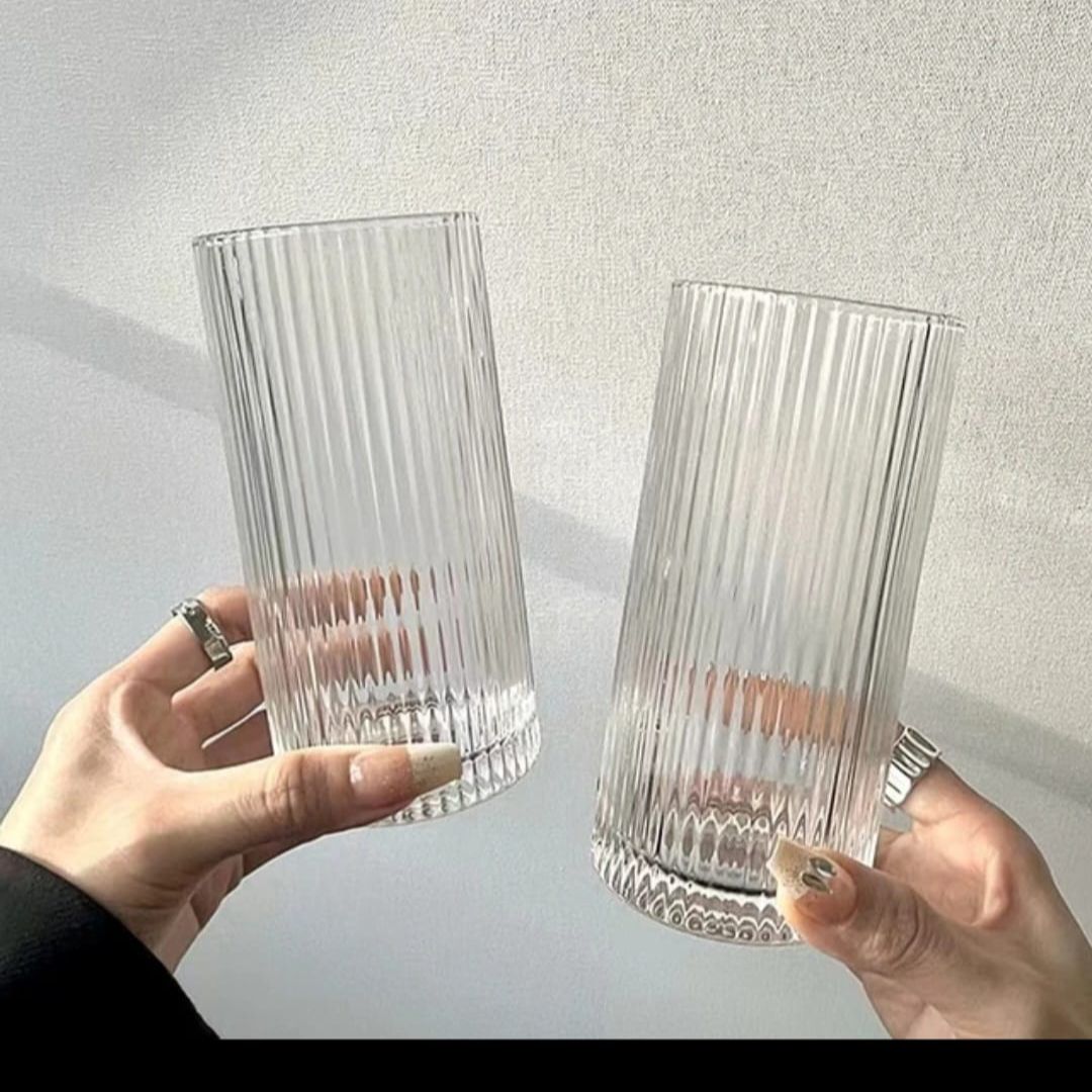 6 pcs Vertical stripe Highball glass