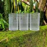 6 pcs Vintage Embossed Dots pattern transparent Glass
