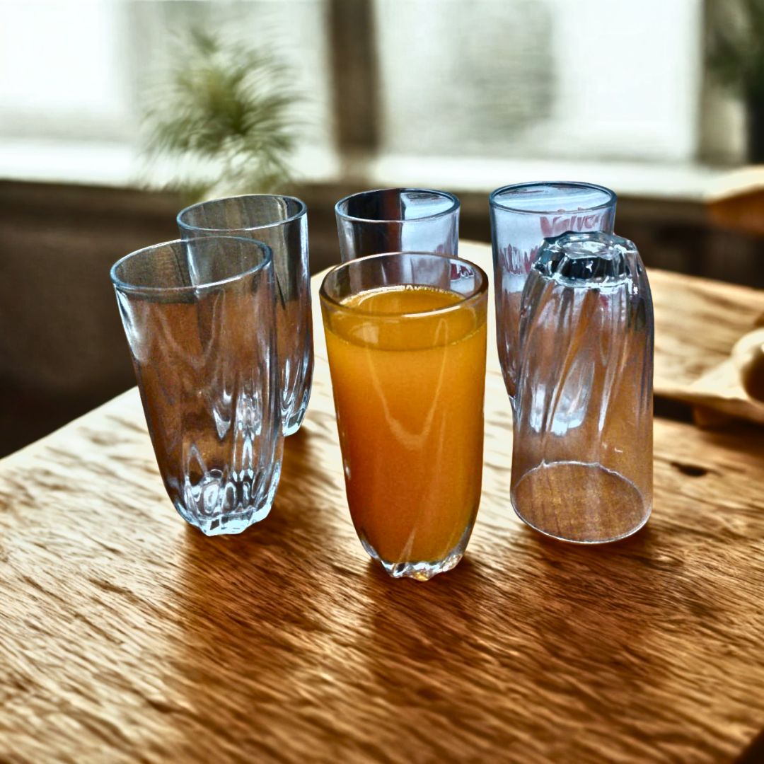 plain glass with approximate capacity of 370ml