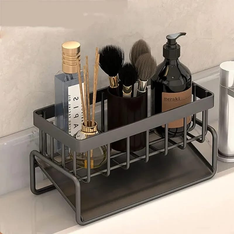 Sink Caddy with Water Draining Tray/Multifunctional Sink Sponge Detergent storage Rack