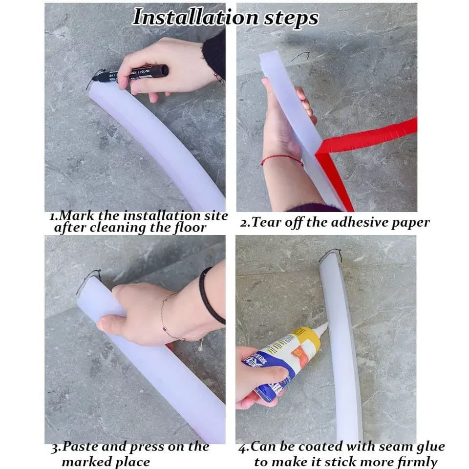 Silicone Shower Barrier Bathroom Water Stopper