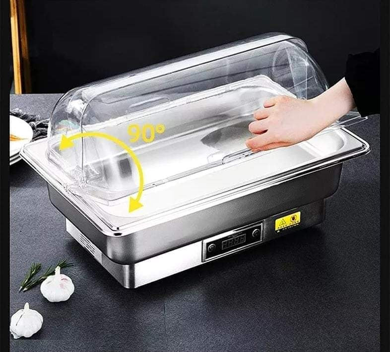 9 ltrs Electric Stainless Steel Chaffing Dish with Stainless Steel Cover