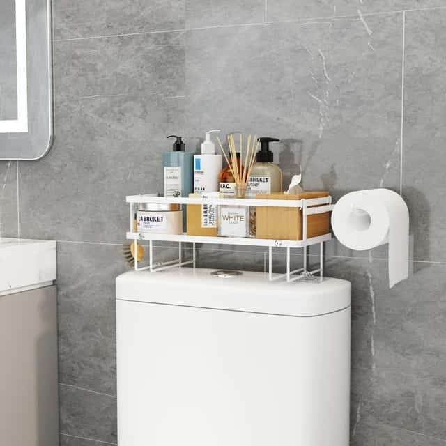 Single Layer Bathroom/ Toilet Racks With Tissue Holder