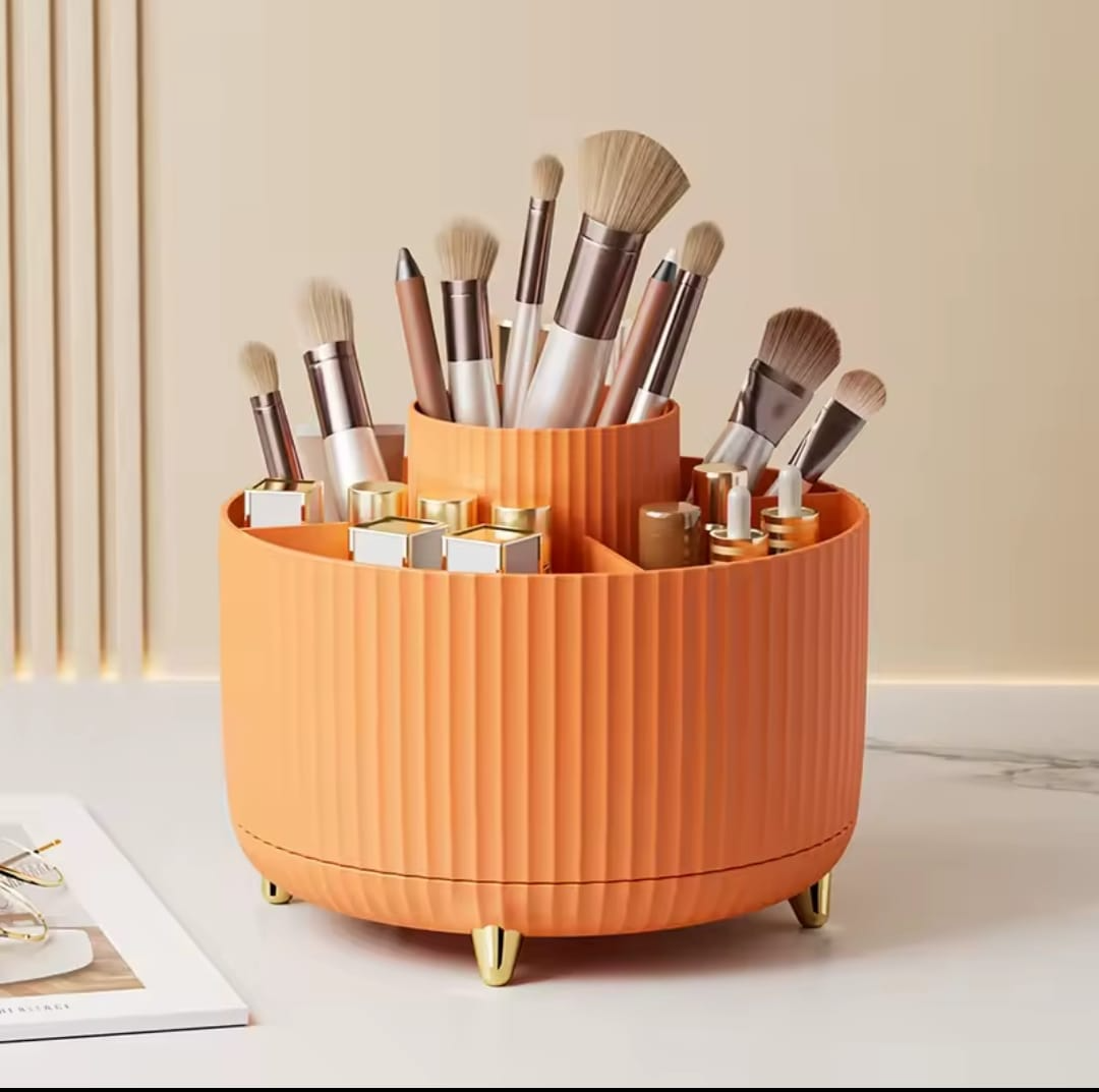 360°Rotating Desktop Makeup Brushes Organizer