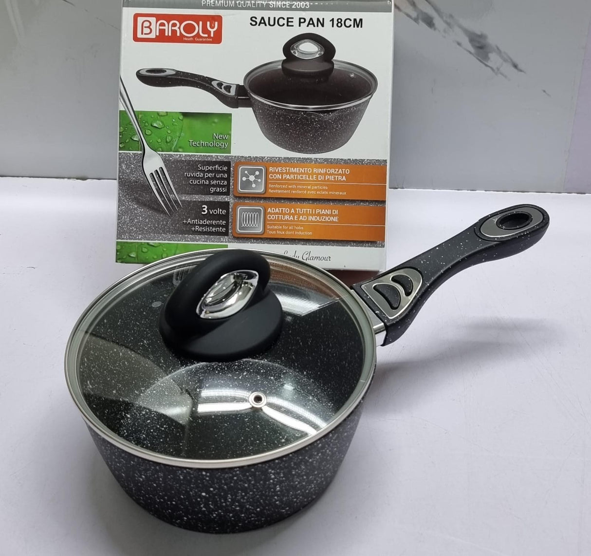 Baroly German brand heavy Granite Sauce pans