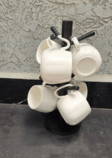 Unique Cappuccino Cups with Bamboo Stand