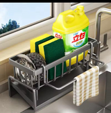 Kitchen Sink Drain Rack Sponge with drain tray and cutlery holder
