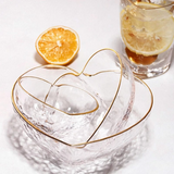 Heart-Shaped Golden Trim Hammered Pattern