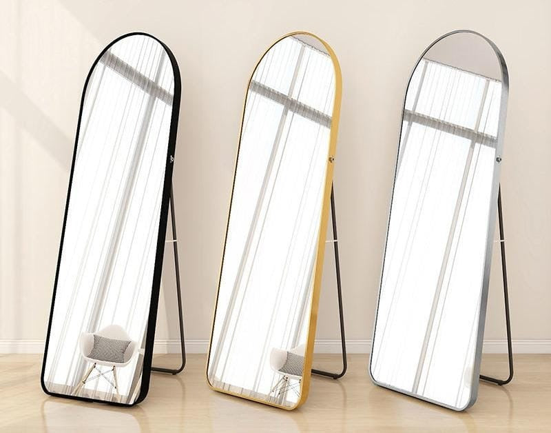 Standing Upper Curved shape full length dressing mirror with metallic frame