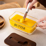 transparent Glass butter dish